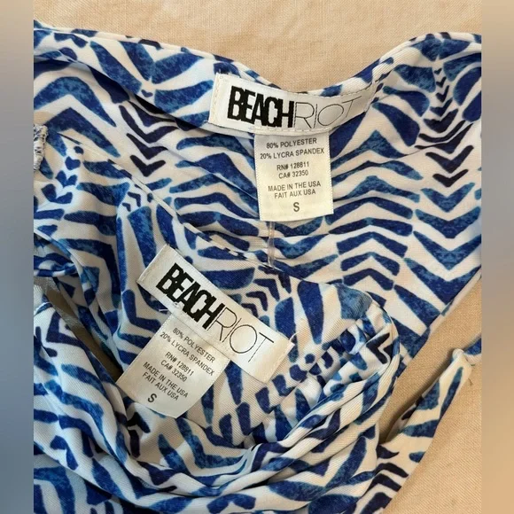Beach Riot Blue and White Patterned Bikini Set - Picture 2 of 3